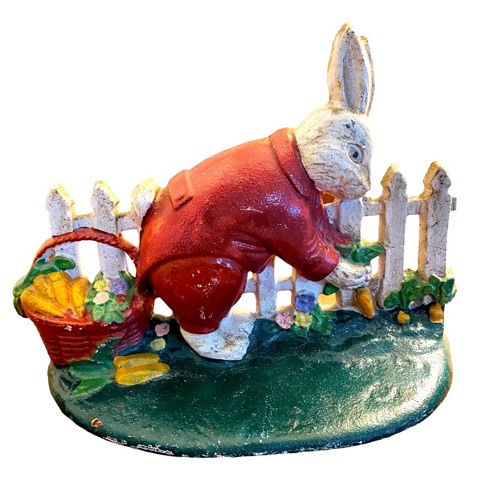 Vintage Peter Rabbit Cast Iron Door Stopper